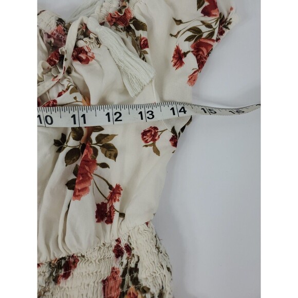 Justify Hi-lo Floral Peasant Dress Asymmetrical SM White Boho Maxi Cap - Picture 3 of 9